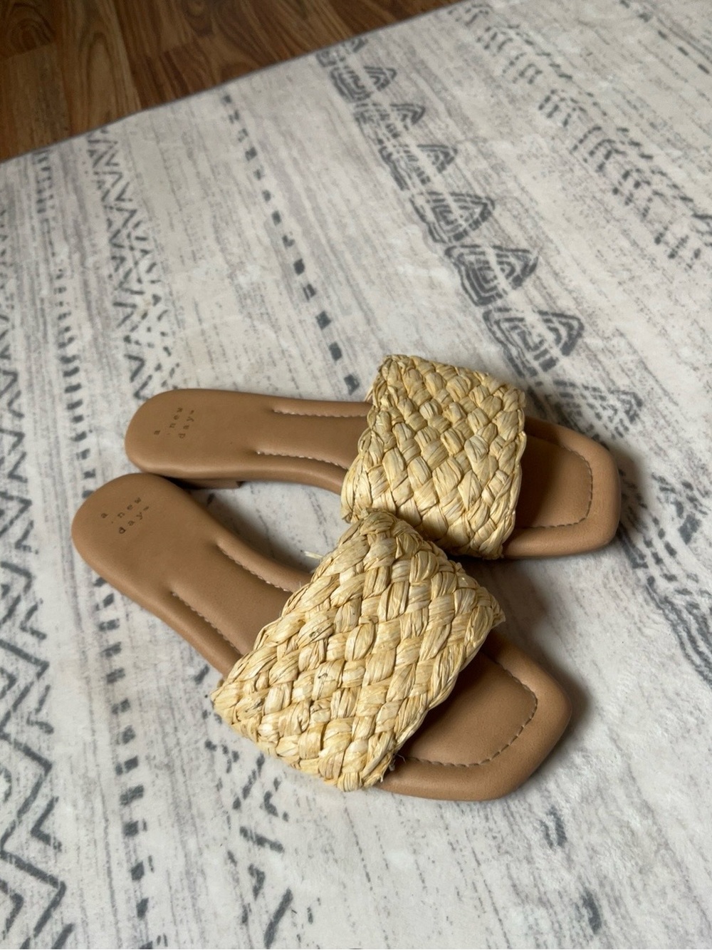 a new day Braided Raffia Slide Sandals
